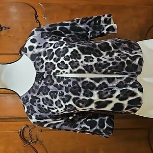 Leopard Print Shrug INC Animal Print Black Gray White Brown Contrast Size S - M